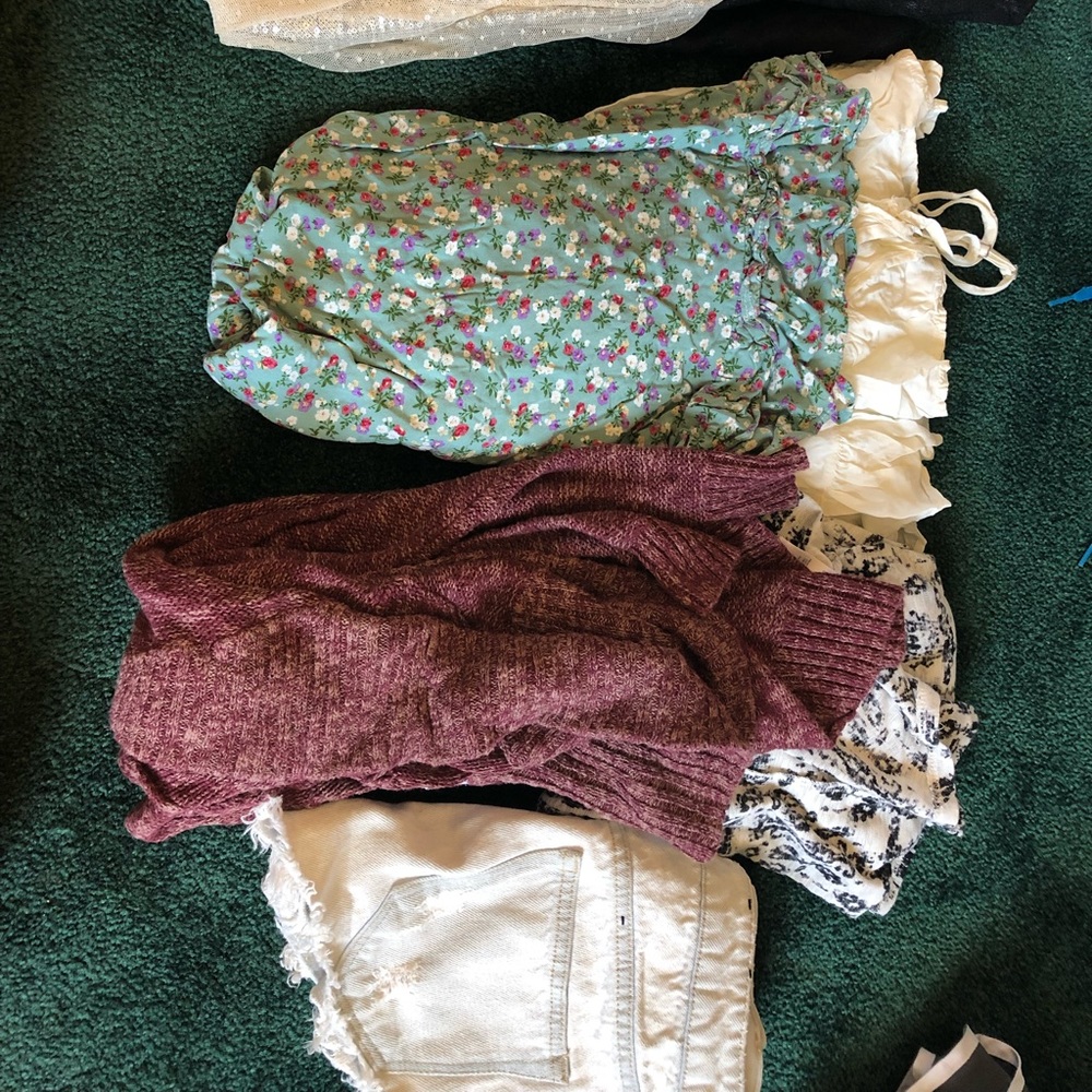 Dresses, shorts, cardigans